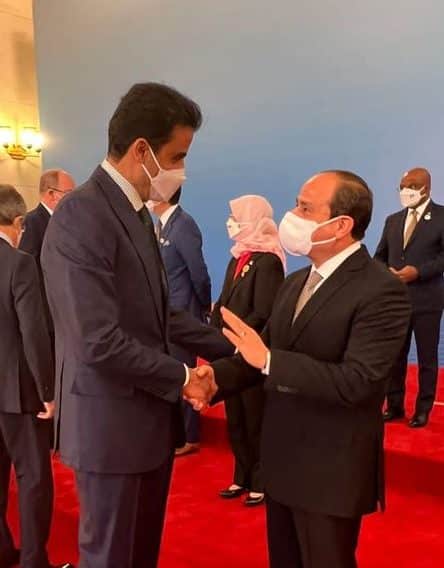 الرئيس "السيسي" يلتقي بأمير دولة قطر الأمير "تميم" خلال زيارته للصين