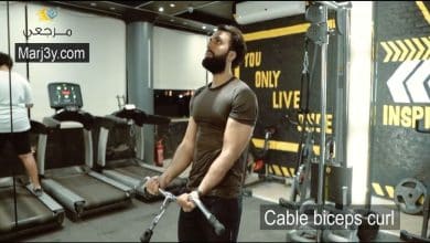 تمرين سحب على الكابل للبايسبس cable biceps curl