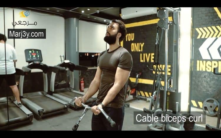 تمرين سحب على الكابل للبايسبس cable biceps curl