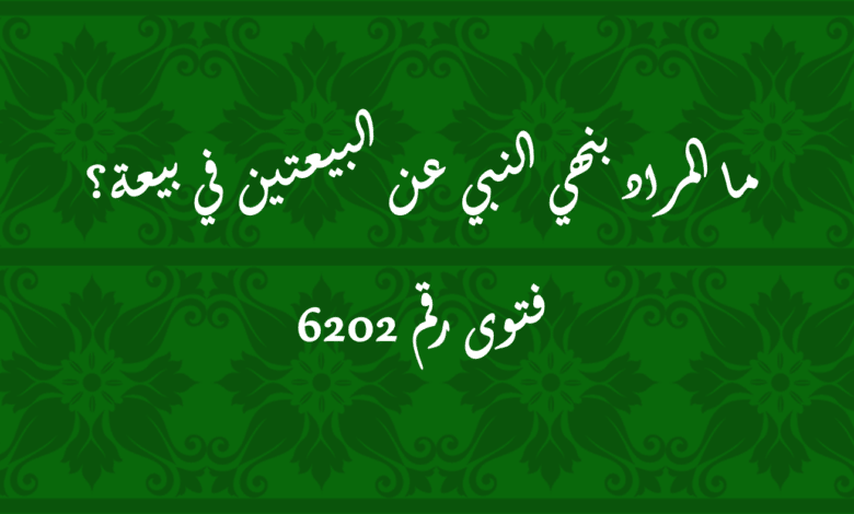 المراد بنهي النبي عن البيعتين في بيعة