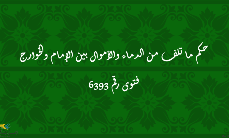 حكم ما تلف من الدماء والأموال بين الإمام والخوارج