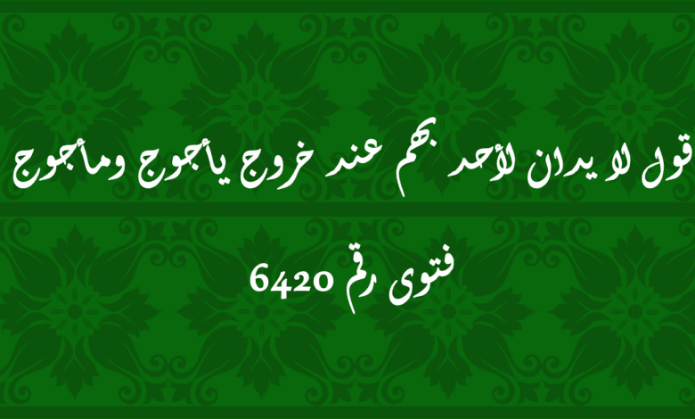 قول لا يدان لأحد بهم عند خروج يأجوج ومأجوج