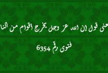 معنى قول إن الله عز وجل يخرج أقوام من النار