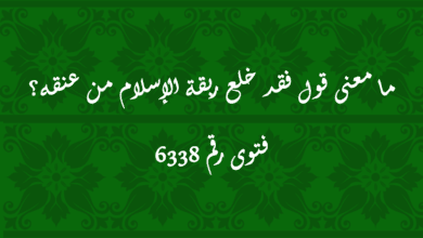 معنى قول فقد خلع ربقة الإسلام من عنقه