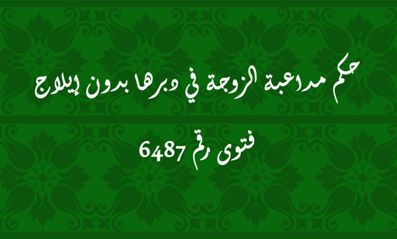 حكم مداعبة الزوجة في دبرها بدون إيلاج