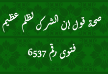 صحة قول إن الشرك لظلم عظيم