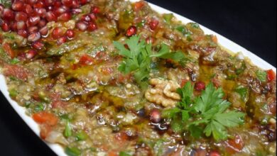 طريقة عمل بابا غنوج بالباذنجان المشوي 