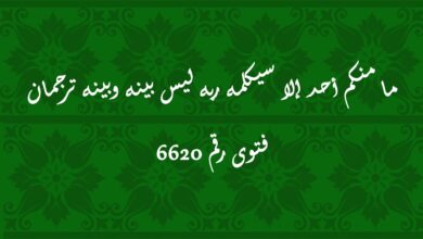 ما منكم أحد إلا سيكلمه ربه ليس بينه وبينه ترجمان