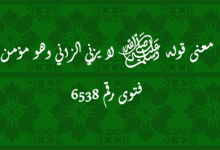 معنى قوله ﷺ لا يزني الزاني وهو مؤمن