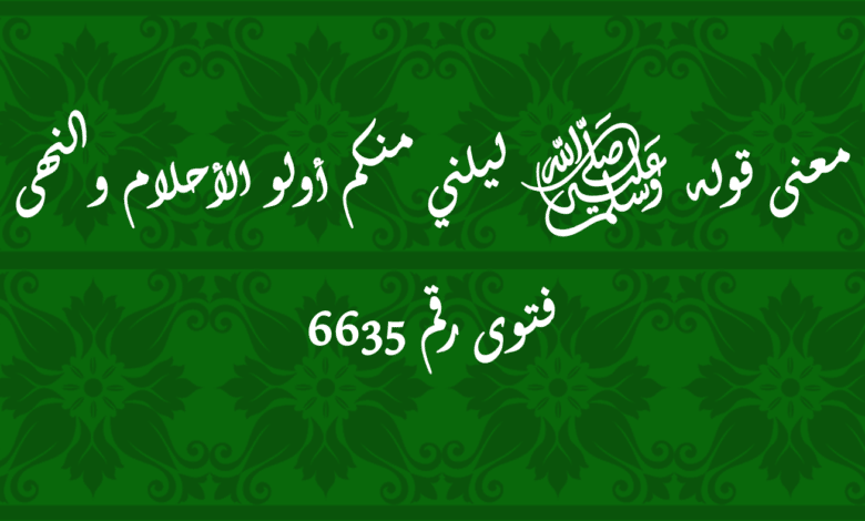 معنى قوله ﷺ ليلني منكم أولو الأحلام والنهى