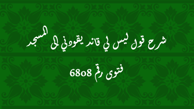 شرح قول ليس لي قائد يقودني إلى المسجد