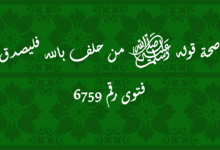 صحة قوله ﷺ من حلف بالله فليصدق