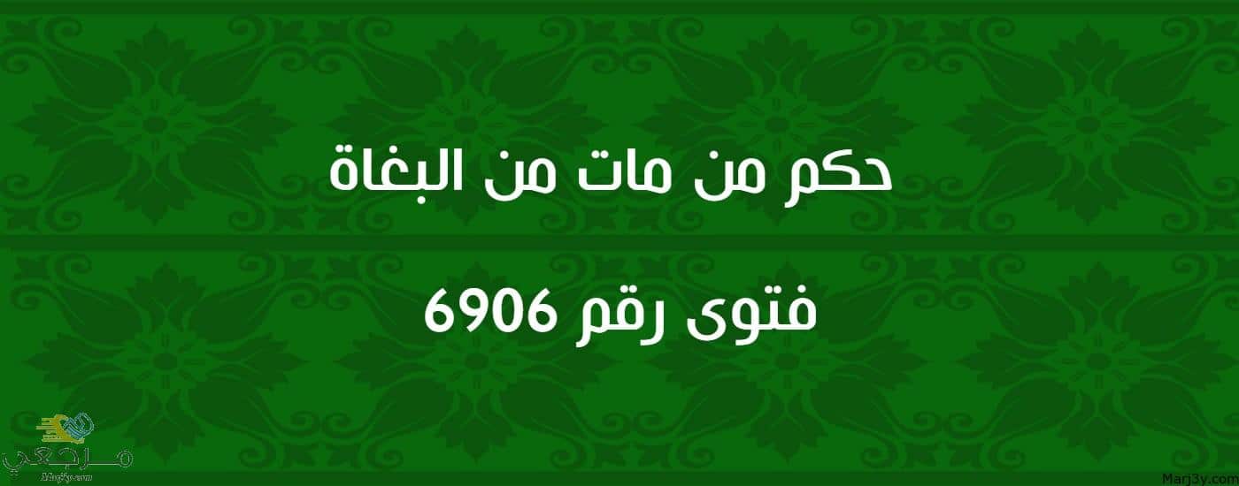 حكم من مات من البغاة