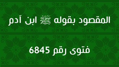 المقصود بقوله ﷺ ابن آدم