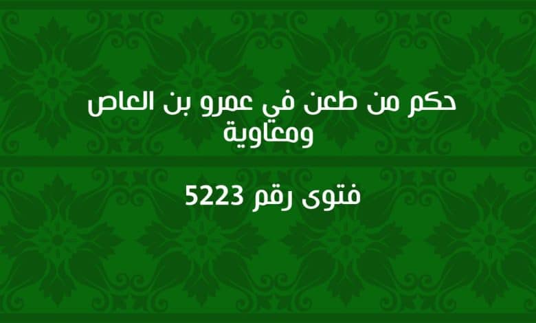 حكم من طعن في عمرو بن العاص ومعاوية