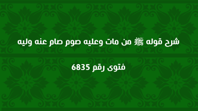 شرح قوله ﷺ من مات وعليه صوم صام عنه وليه