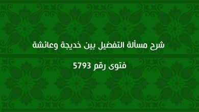 شرح مسألة التفضيل بين خديجة وعائشة