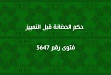 حكم الحضانة قبل التمييز 