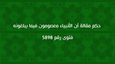 حكم مقالة أن الأنبياء معصومون فيما يبلغونه