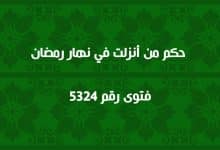 حكم من أنزلت في نهار رمضان 