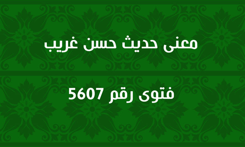 معنى حديث حسن غريب