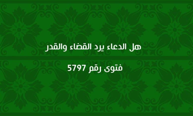 هل الدعاء يرد القضاء والقدر