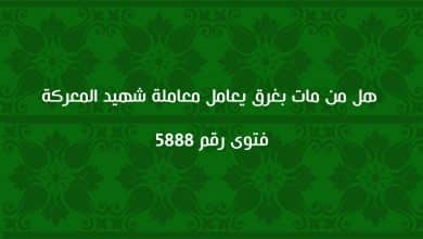 هل من مات بغرق يعامل معاملة شهيد المعركة 