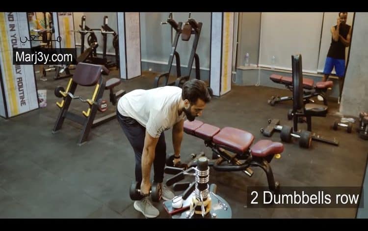 تمرين سحب بالدامبل زوجي 2 Dumbbells Row