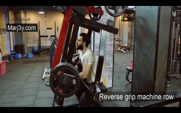 تمرين سحب ظهر ماسكة مقلوبة Reverse Grip Machine Row