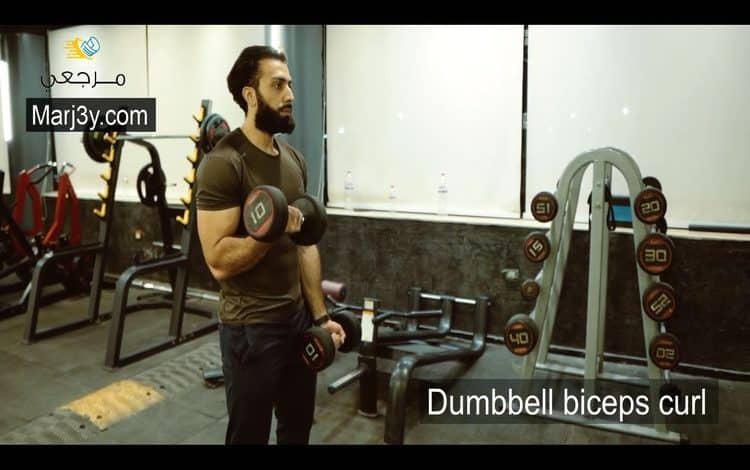 تمرين السحب بالدامبل للبايسبس Dumbbell biceps curl