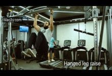 تمرين رفع الساق المعلقة hanged leg raise