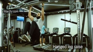 تمرين رفع الساق المعلقة hanged leg raise