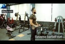 تمرين سحب عكسي للبايسبس reverse barbell curl