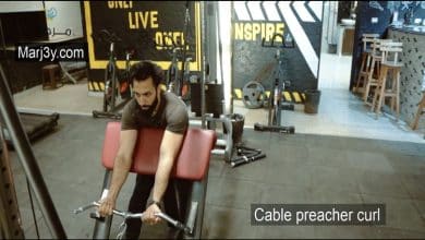 تمرين الحصان بالكابل cable preacher curl