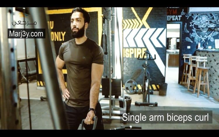 تمرين سحب فردي للبايسبس Single arm biceps curl