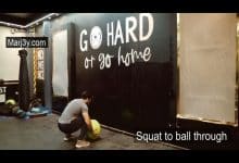 سكوات باستخدام رمي الكره squat to ball through